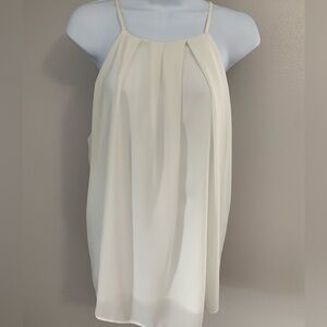 Monteau White Pleated Sleeveless Camisole